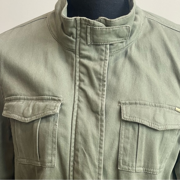 Max Studios Olive Green Soft Twill Utility Jacket Size Lg - Picture 2 of 10